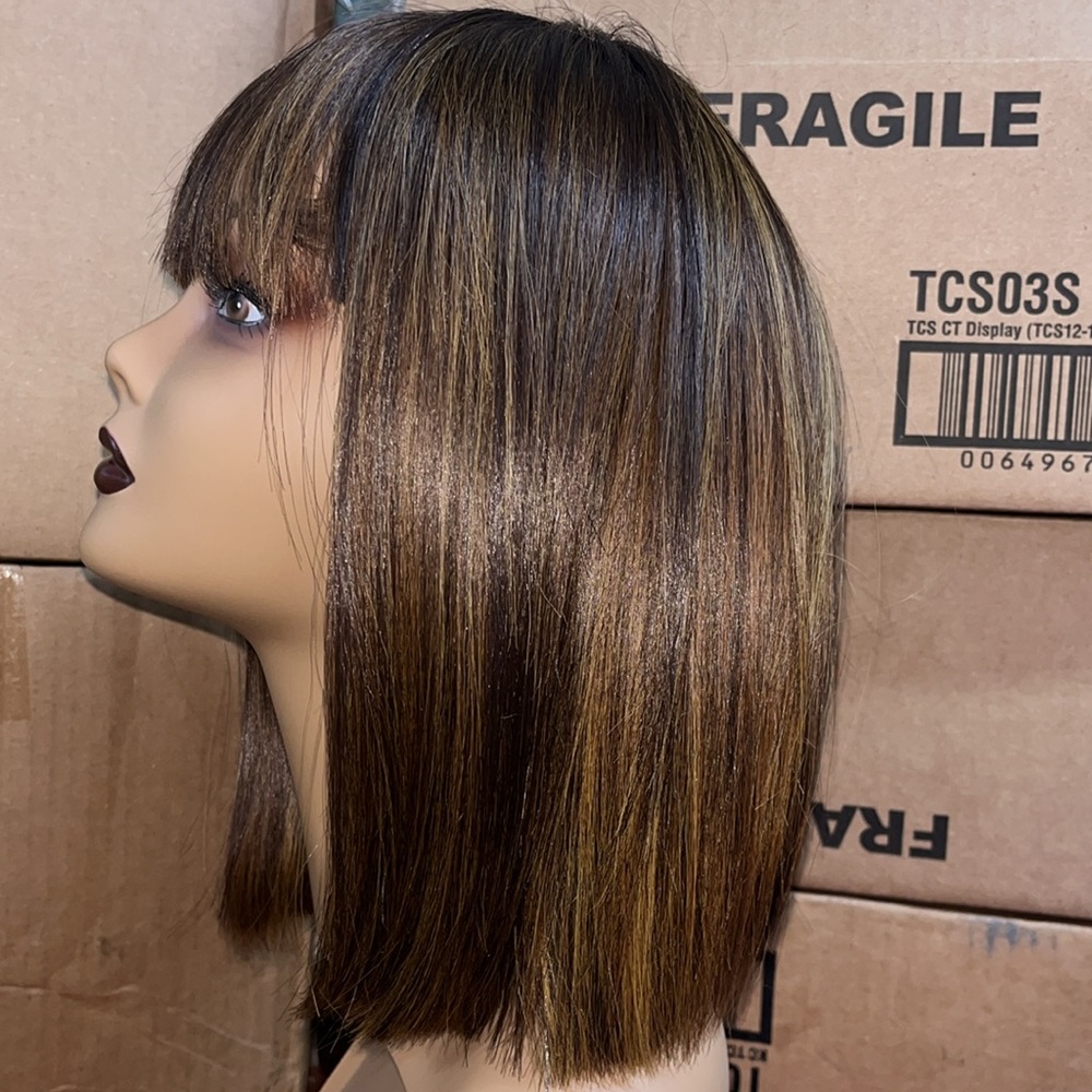 - - - - Beautiful highlights brown full wig